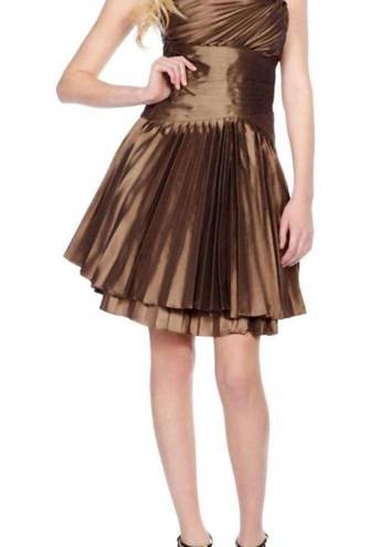 Halston Heritage  Strapless Bronze  Cocktail Dress Dress SIZE 4