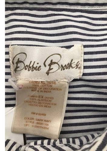 Brooks Bobbie  Womens Size XL Guitar Music Stripe Long Sleeve Shirt VINTAGE