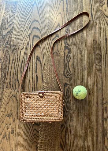 Rectangle Basket Purse Brown