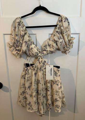 NWT CkSquare Cut Out Floral Dress Multi