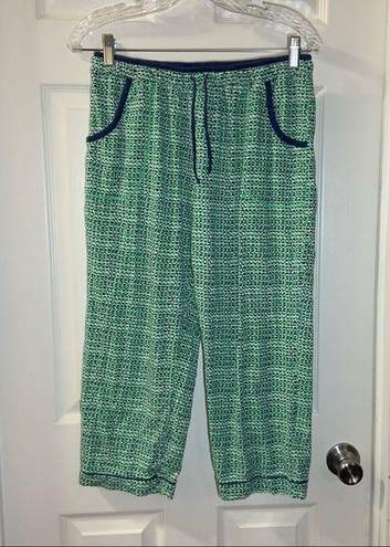 Mixit  Green/Blue Print Cropped Length Lounge Pants M