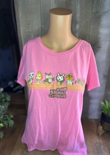 Nintendo Animal crossing pink t shirt print  size XL Juniors Tom Nook K.K. Slider