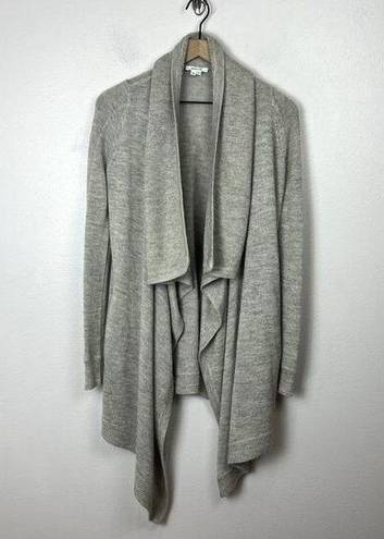 Helmut Lang  Draped Cardigan Sweater Size Small Alpaca Silk Oatmeal Beige Pockets