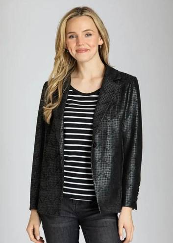 Houndstooth NWT APNY Vegan Leather Blazer  Black Size M