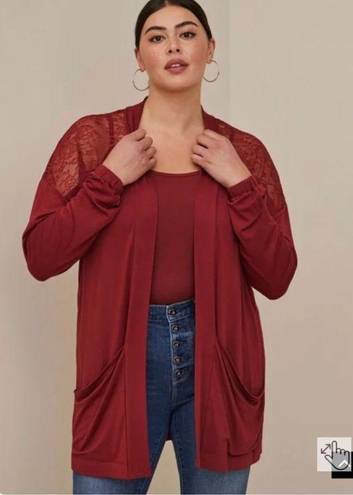 Torrid Red Super Soft Cardigan Top 