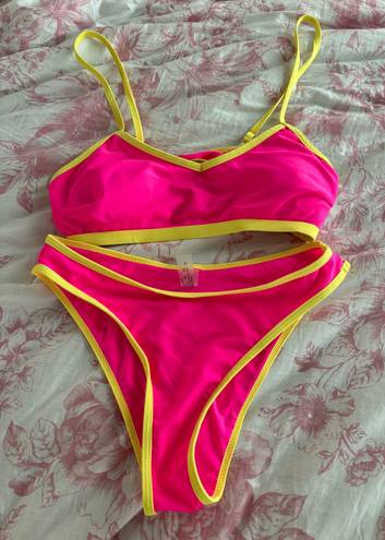 Pink and Yellow Bikini Multiple Size M