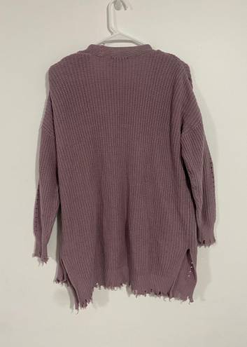 Maurice's  Purple Frayed Hem Cardigan