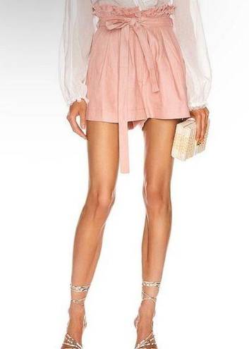 Alexis  Shorts Jolan Pink Hi Waisted Paper Bag Linen Shorts S