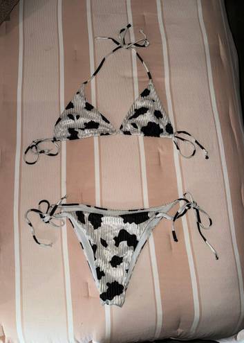 Velvet Cow print Bikini Size L