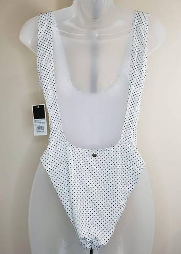 Juicy Couture  White Black Polka Dot One Piece Swim