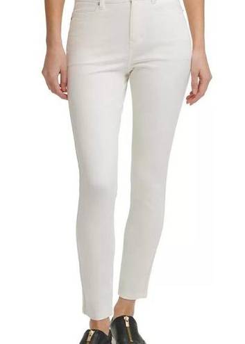 DKNY  Womens White Stretch Pocketed Mid-rise Skinny Jeans Size 12 NWT