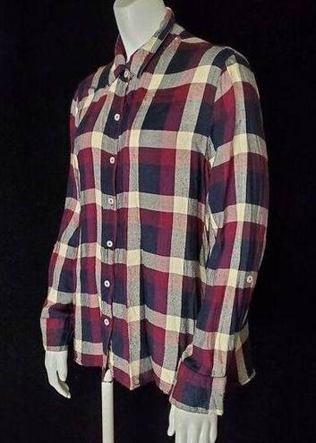 Harper  Blue, Red, & Cream Plaid Button Down Shirt (M)