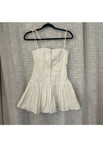 Edikted White Pleated Corset Mini Dress