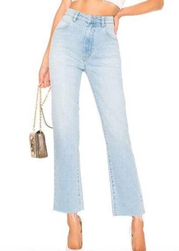 Rolla's  Original High Rise Straight Jean in Comfort Sky Size 30 Raw Hem