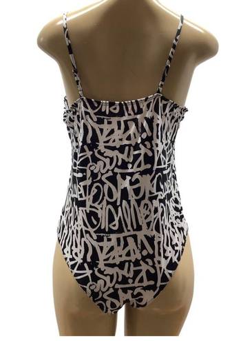 One Piece Glam rocks  graffiti print bodysuit with padded cups Size XL New