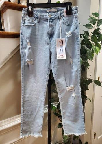 Celebrity Pink  Women Blue Denim High Rise Cotton Slim Straight Jeans Size 7/28