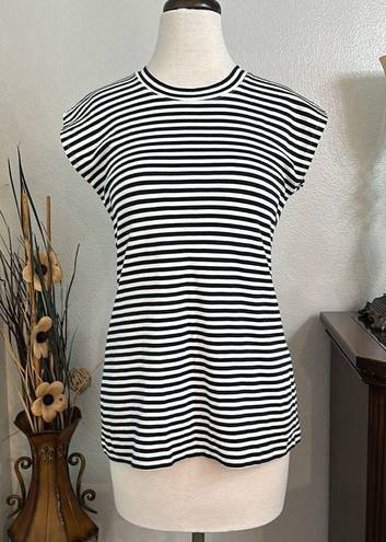 MM.LaFleur MM Lafluer The Alina T-Shirt Black And White Striped Pima Cotton Tank Top Medium