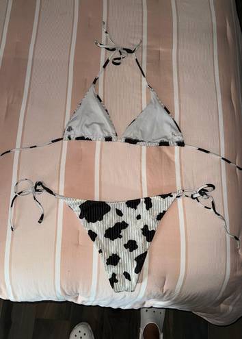 Velvet Cow print Bikini Size L