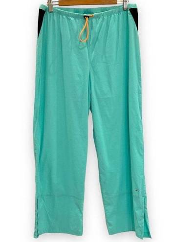 Danskin Turquoise Jogger Ladies LARGE Lightweight Stretch Dance Pants