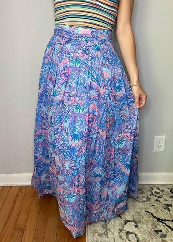 Talbots  Paisley Pastel Colors Flowing Floral Maxi Voile Skirt