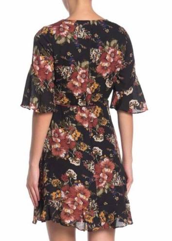 June and Hudson Boho Floral Wrap Flutter Dress