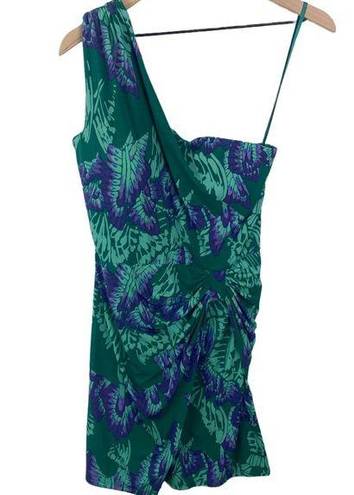 Gianni Bini  Madison Mint Leaf One Shoulder Tropical Mini Dress Medium INV267