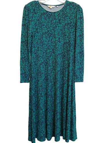 Petal Boden Crew Neck Jersey Midi Dress in Forest  Bloom US Petite SZ 4P NWOT