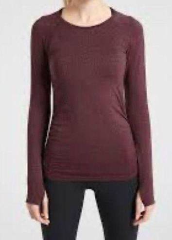 Athleta  Speedlight Glow Top Antique Burgundy Sparkle XS 510329