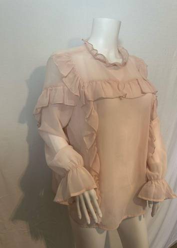 Who What Wear NWT  Pink Ruffle Blouse