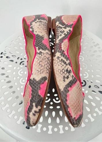 Juicy Couture  leather snake skin print ballet flats shoes