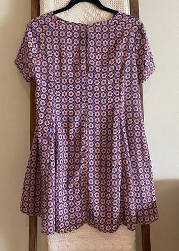 Lush Clothing NWOT Lush from Nordstrom red, blue & cream printed short sleeve shift dress