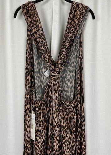 Good American  Leopard Print Always Fits Plisse Knotted Romper Sz.5-8(2x-5X) NWT