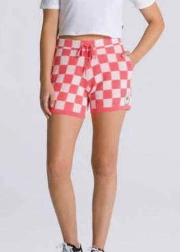 Vans NWT  Fruity Fun Shorts Checkered Cherry Hot Pink White Knit