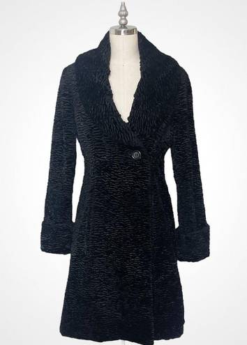 White House | Black Market  Persian Lamb Faux Fur Pea Coat Peacoat XS