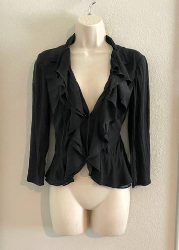 DKNY NWOT  silk ruffled cardigan/top. Sz 2