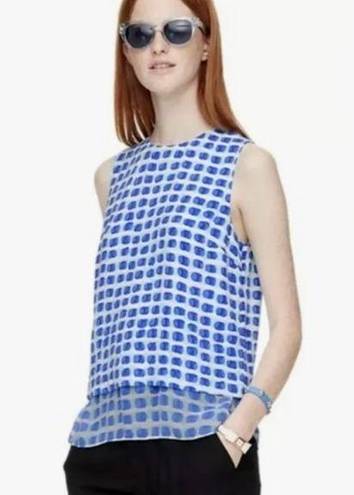 Kate Spade  Top Medium Layered Sleeveless Silk Island Stamps Print‎ Colorful