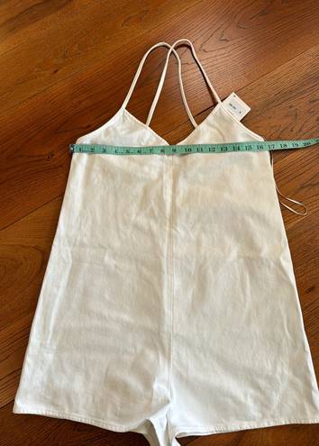 ZARA White Denim Romper / Playsuit Summer Shorts