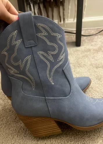 Soda Shoes Denim Cowgirl Boots