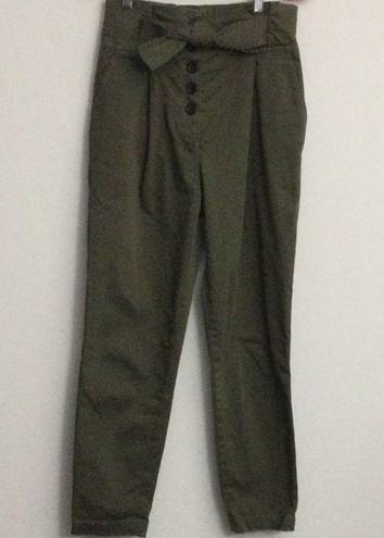 ALC Frank NWOT A.L.C Krew High-Waisted Tie-Waist Jean Pants In Oregano Green