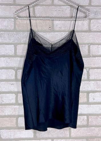 Vince  Lace Edge Silk Camisole in Navy Size M