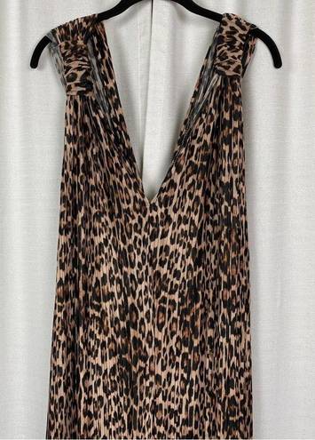 Good American  Leopard Print Always Fits Plisse Knotted Romper Sz.5-8(2x-5X) NWT