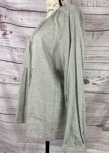 Coldwater Creek  Button Front Shirt Womens PXL 18 Long Sleeve Stripe 100% Cotton