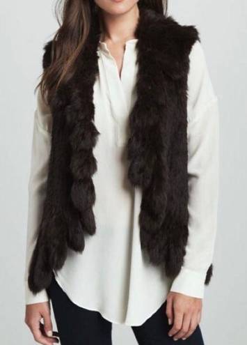 525 America  Black Fur Vest