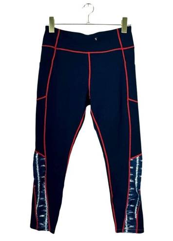 Tuckernuck  Navy and Amer-ikat High Rise Flex Compression Leggings Size M