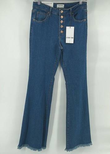 C’EST TOI  Black Label mid rise button fly down wide flare jeans bell bottom 5 26