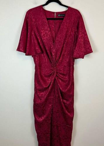 Krass&co NY& . | Front Twist Detail Jumpsuit in Satin Tea Berry Size Large NWT