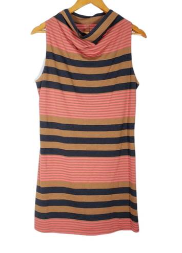 Patagonia Au Pateau Cowl Neck Sleeveles Striped In Pink Multicolor Dress Size M