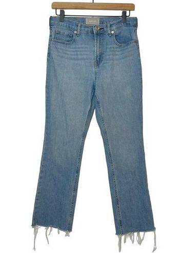 Everlane  Straight Leg Jeans Women's SZ 29 Blue Denim Mid Rise Frayed Hem Cropped