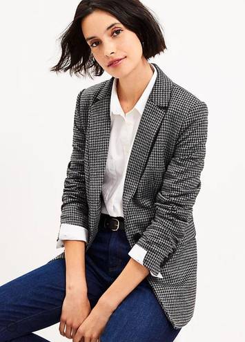 Loft Houndstooth Long Modern Blazer