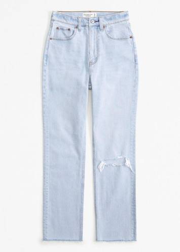 Abercrombie & Fitch Curve Love Ultra High Rise Ankle Straight Jean 